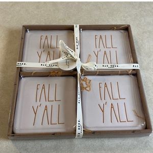 Rae Dunn Fall Y’all coaster 4pack NEW